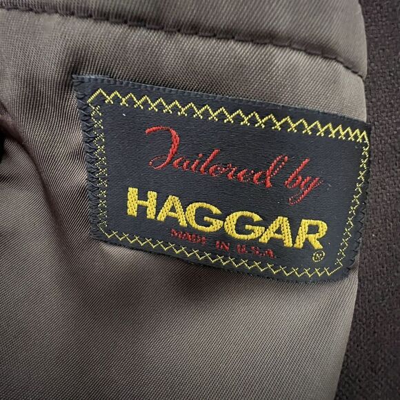 Vintage Haggar‎ Sport Coat Blazer Mens 42R Brown Tweed Vintage - Picture 8 of 12